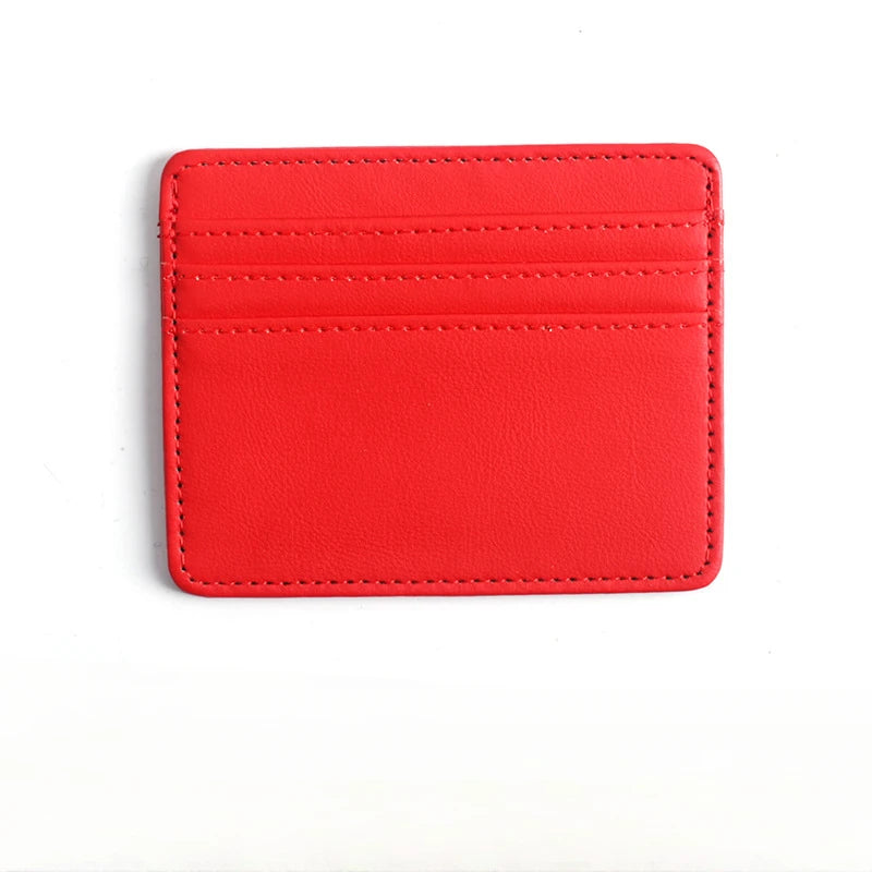 Color PU Leather SlimID Credit Card Holder Case Multi Slot Wallet for Men Women