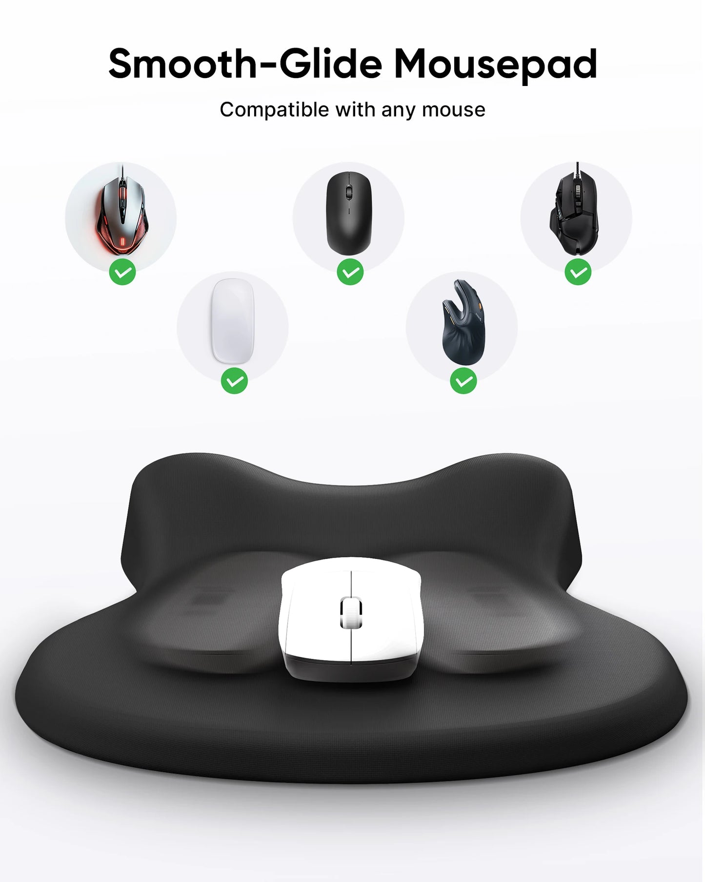 Ergonomic Mouse Pad Wrist Support,Pain Relief Mouse Pad with Wrist Rest,Entire Memory Foam Mouse Pad with Non-Slip PU Base