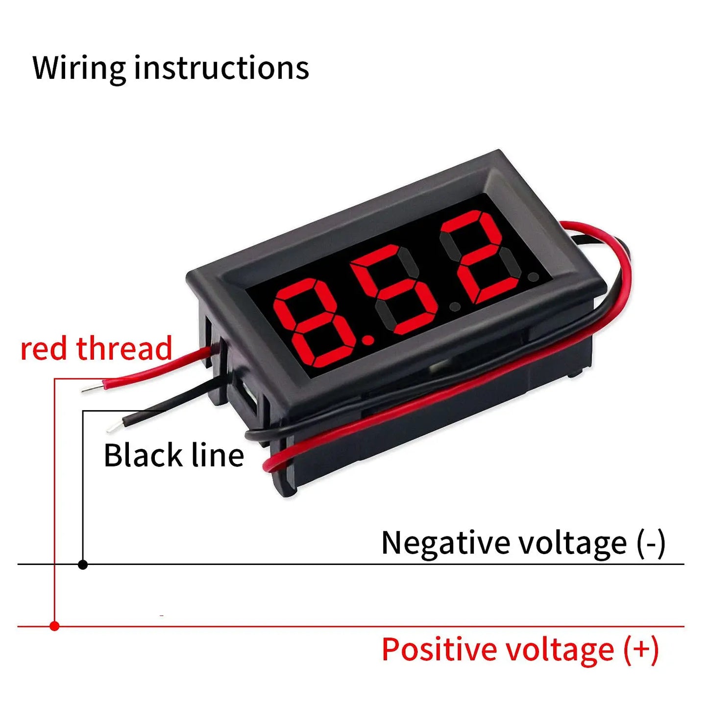 Digital Voltage Display 4Pack 0.56" Two-Wire DC 3V-30V Green LED Voltmeter Waterproof Display Voltage Tester Meter