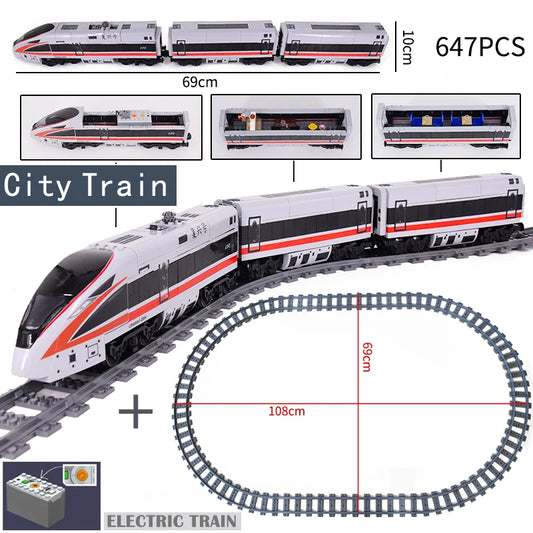 MOC City Series Train Metro Track Building Blocks Railroad Conveyance Toys TR15