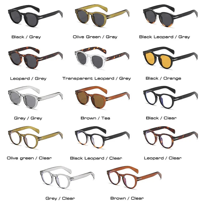 JNPCXI New Retro Round Punk Men Sunglasses Fashion Brand Designer Women Rivets Sun Glasses Shades UV400