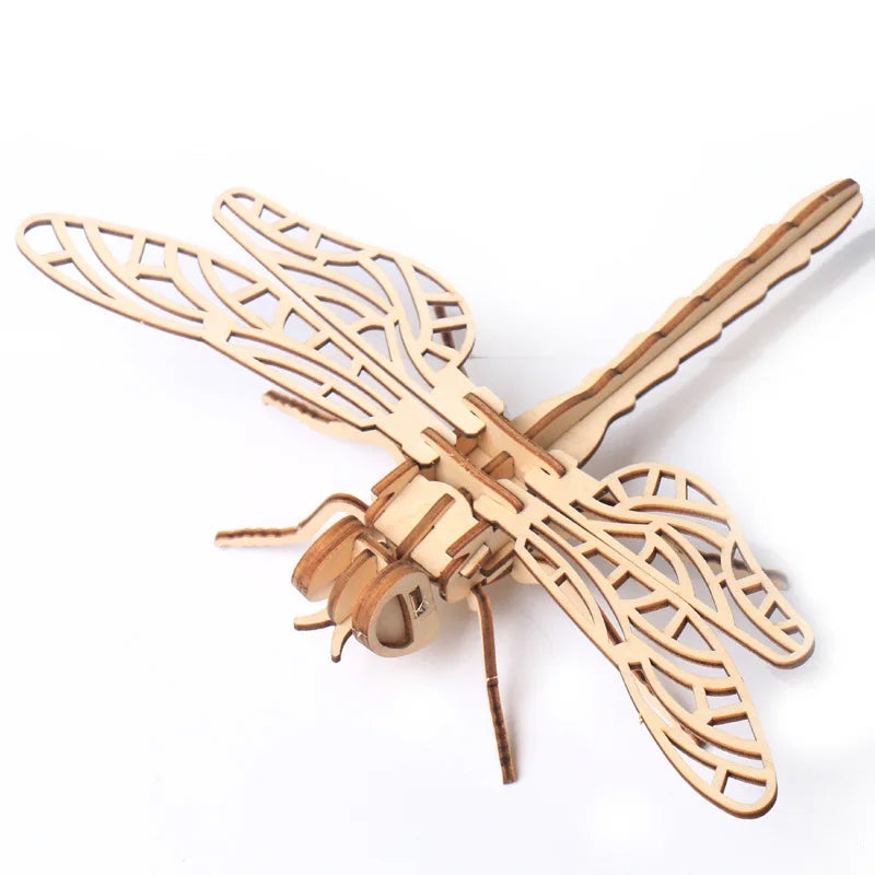 Wooden Multi-insect Three-dimensional 3D Puzzle Puzzle Toy Children's Advanced Educational Toy Creative Assembly Model