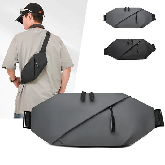 Men's Minimalist Waist Bag, Made of PU Fabric, Suitable for Outdoor Sports Waist Bags, Daily Shoulder Bags, Casual Crossbody Bag