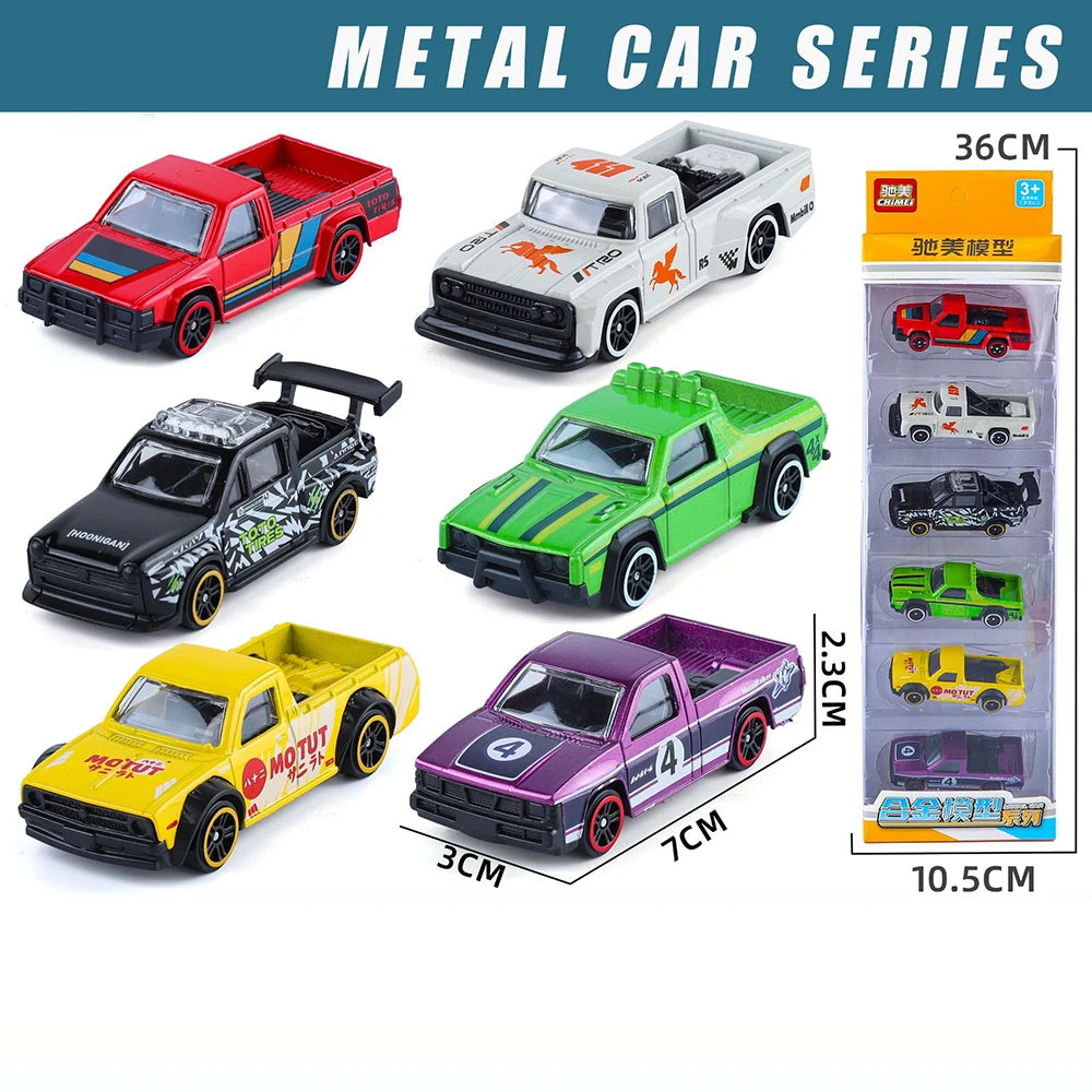 1:64 Scale Alloy Miniature Cars Models Series Diecast Toys Slide Forward Metal Material Rubber Tires Vehices Collecting Hobbies
