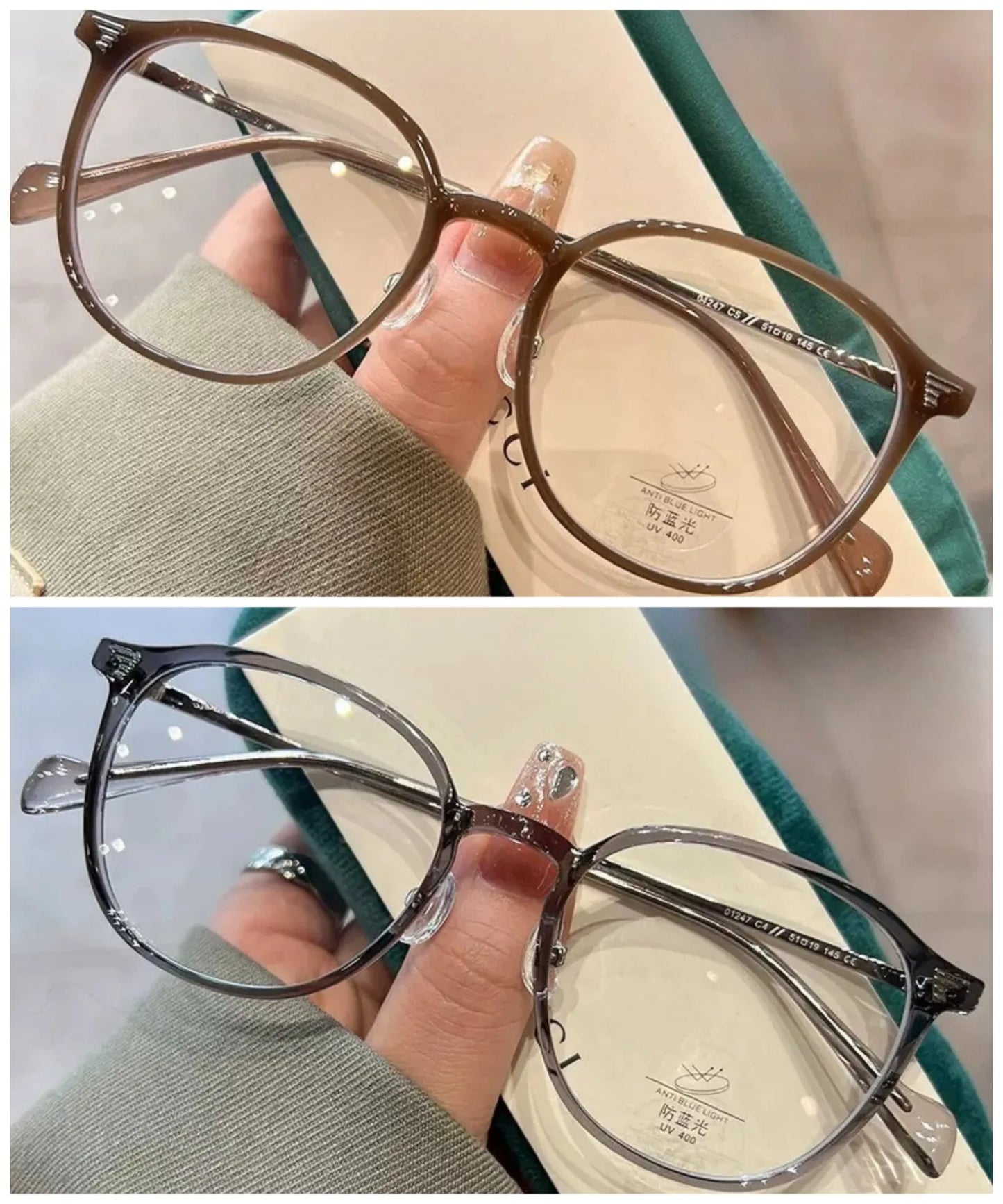 Anti-blue Light Anti-radiation Glasses Luxury Frame Glasses Female Korean Version Big Face Round Face Plain Net Red Glasses Flat