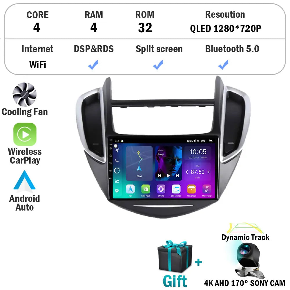 Androd 15 For Chevrolet Tracker 3 TRAX 2013 - 2015 Auto Carplay Bluetooth Car Radio Multimedia Video Player Navigation GPS