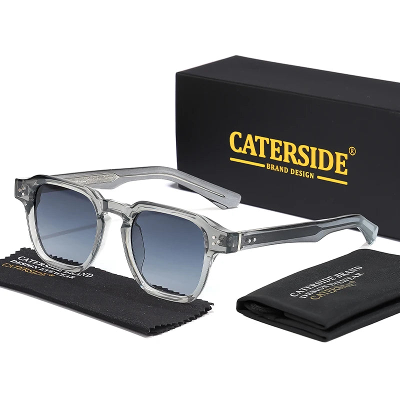 CATERSIDE Fashion Square Men Sunglasses Women Core Insert Temple Luxury Brand Sun Glasses Travel Beach Party Festiva Gifts