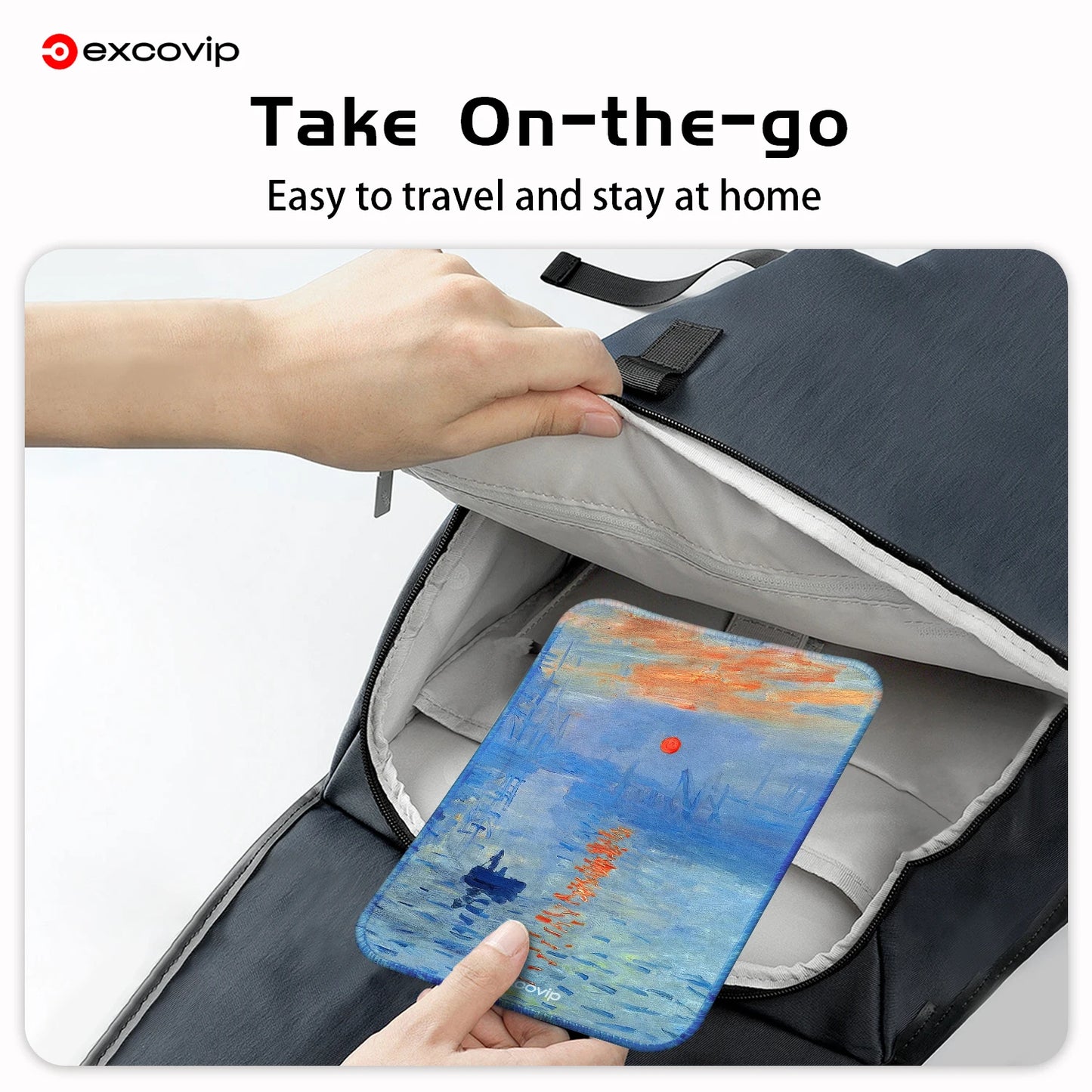 EXCO Mini Famous Painting Mouse Pad Office Small Mouse with Stitched Edge Non-Slip Rubber Base for Home Laptop Computer Portable