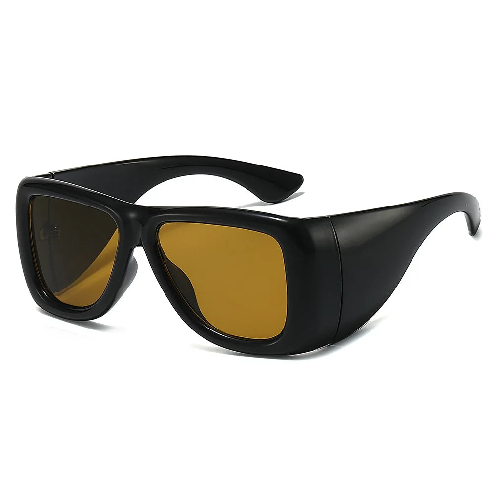 JNPCXI New Oversized Square Jelly Color Sunglasses Women Fashion Wide Legs UV400 Retro Men Trending Punk Outdoor Sun Glasses