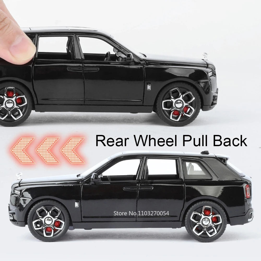 1:32 Rolls-Royce Cullinan Dawn Model Toy Diecast Alloy Car Sound Light Pull Back Doors Opened Miniature Cars Simulation Ornament