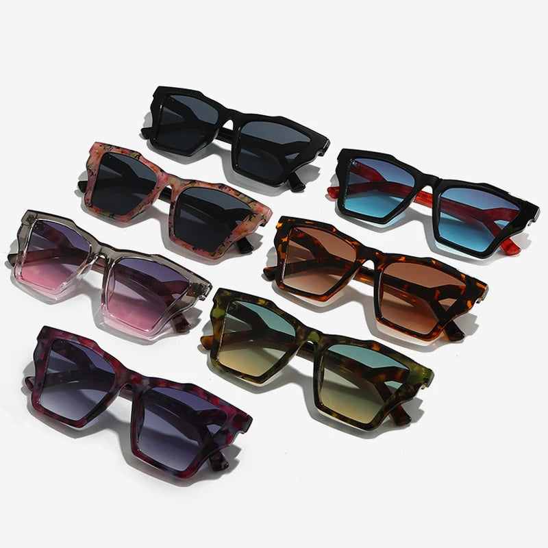 JNPCXI New Square Luxury Women Sunglasses UV400 Leopard Print Gradient Shades Men Sun Glasses