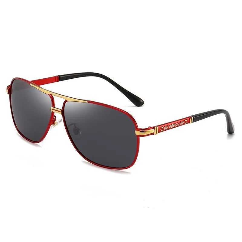 2PCS Polarized Sunglasses Men's Square Double Beam Sunshade Driver's Driving  Fishing Color Changing Day and Night Dual-use