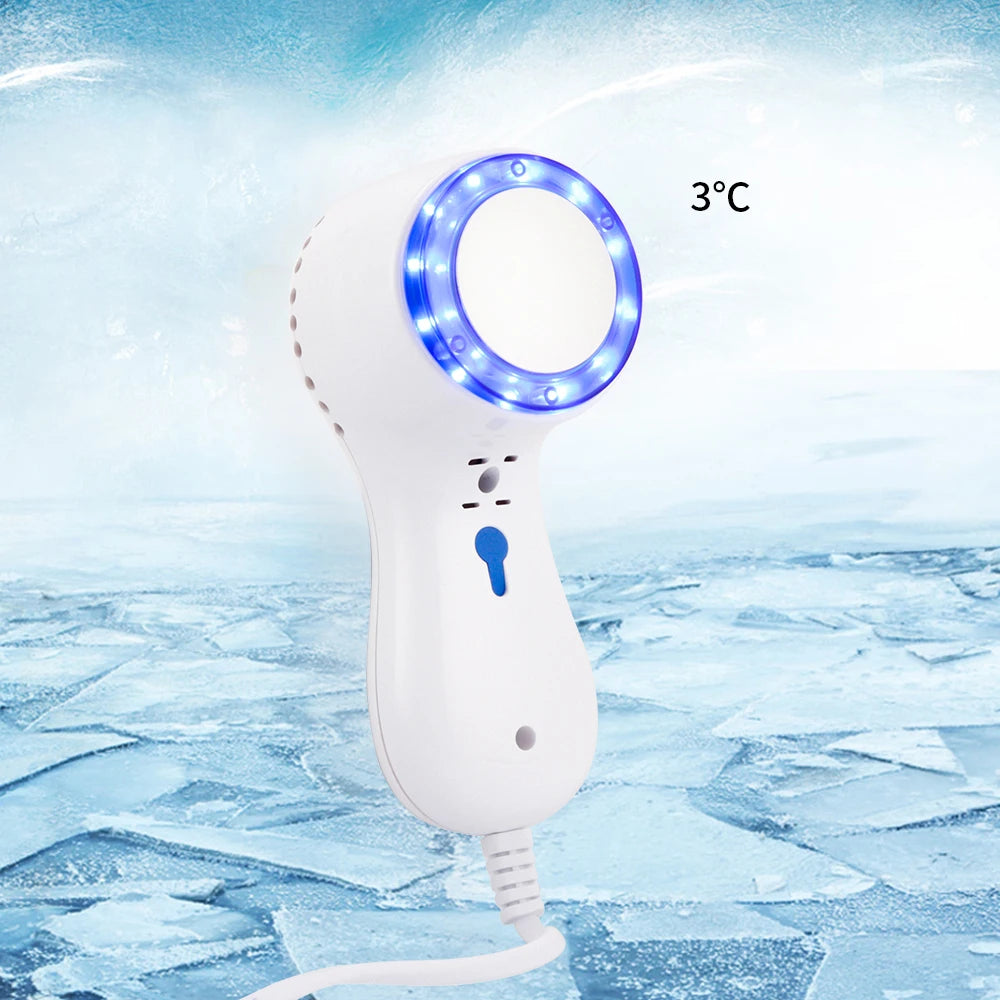 Skin Cooling Machine Cold Compress Blue Photon Calming Care Skincooler Facial Ice Cooler Reduce Edema Swelling Shrink Pore Calm