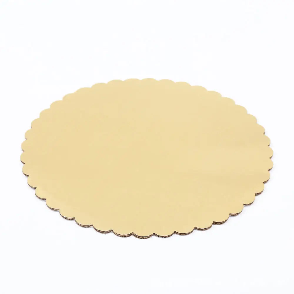10pcs Golden Cake Boards, Round Cake Boards - 6, 8, 10, 12 Inch Cake Base Cardboard Set for Baking
