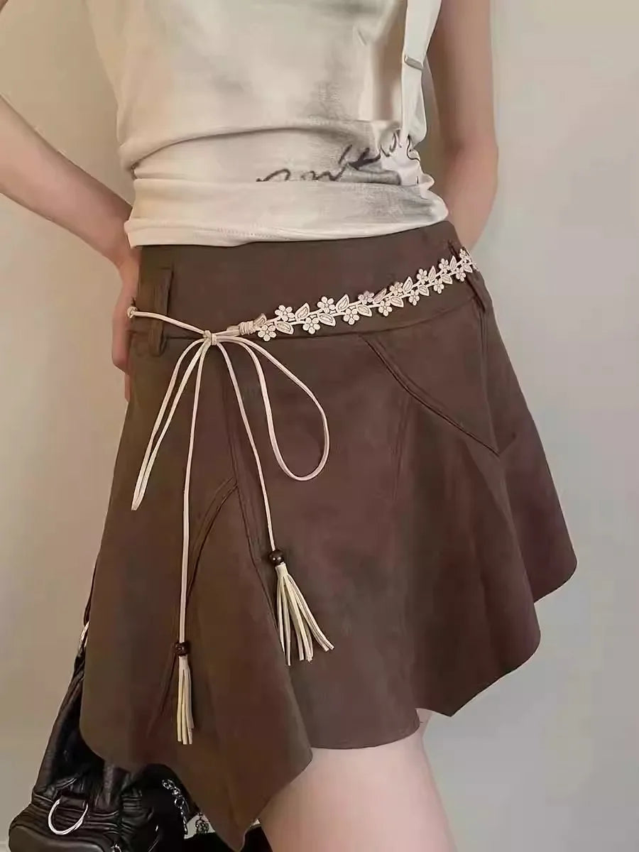 Bohemian Retro Folk Style Waist Chain Female Korean Version Of The New Dress With High-Grade Belt With White Waist Rope