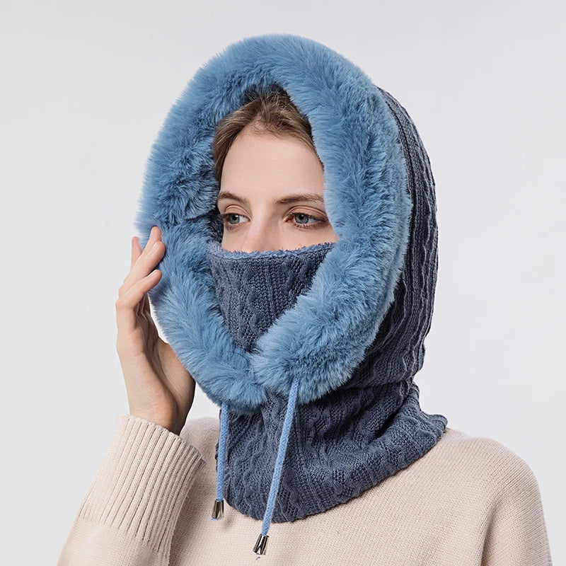 Cross-border outdoor cycling head warm winter hats ski cap insulation heat preservation centers mask sets protective cap