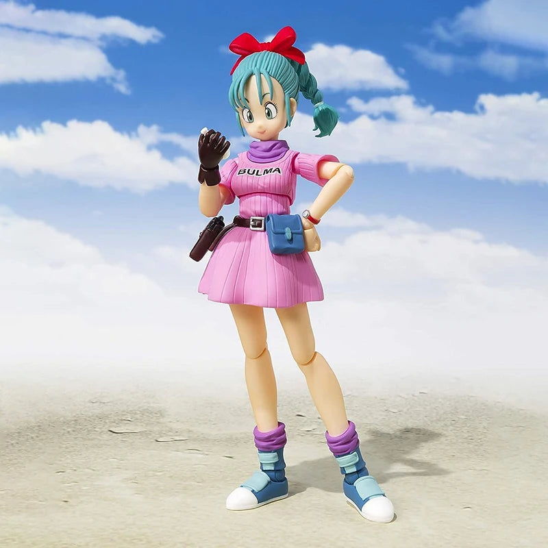 13cm SHF Dragon Ball Pink Bulma  Action Figure PVC Battle Detector Collection