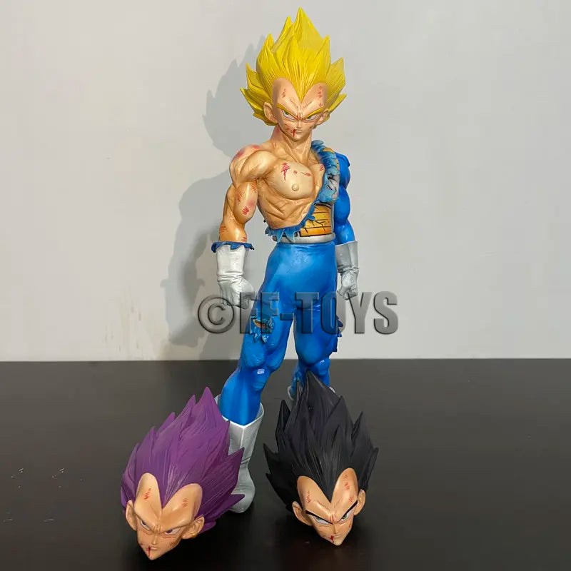 In Stock Dragon Ball Ultra Ego Vegeta Figure Replaceable Heads Vegeta Figurine 31CM PVC Action Figures Model Toys Anime Statue