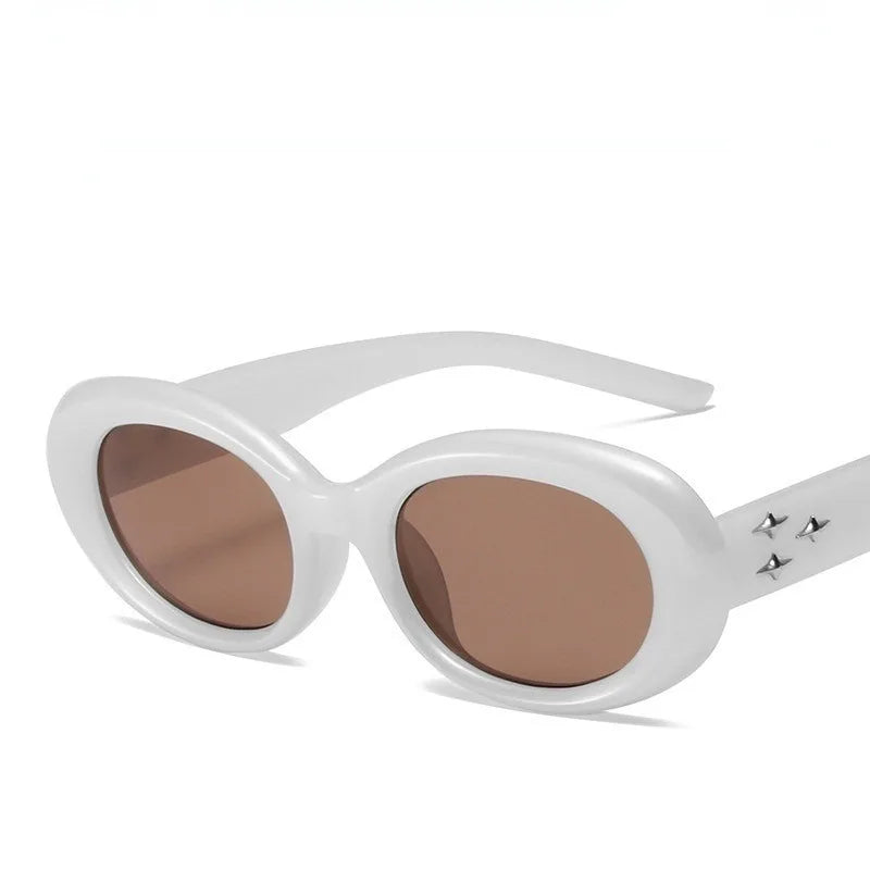 3PCS Y2K Fashion Korean Sweet Cool Spicy Girl Sunglasses for Women Men Premium Retro Oval  Sunglasses