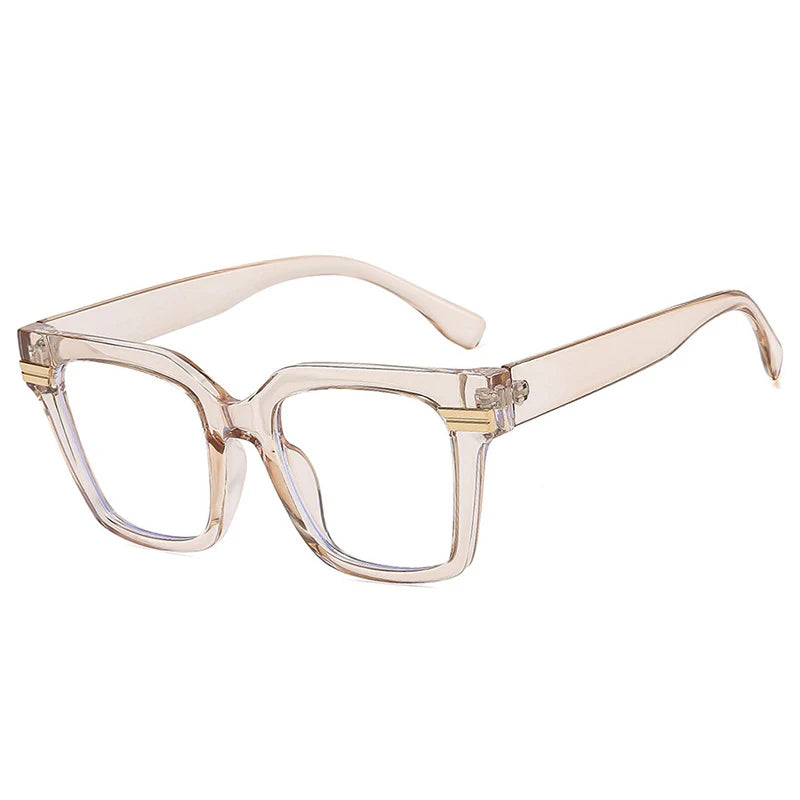 JNPCXI New Fashion Square Glasses Frame Women Clear Anti Blue Light Eyewear Vintage Men Optical Blue Green Frame