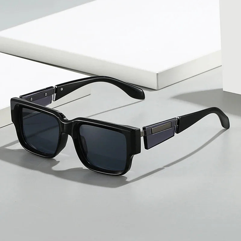 JNPCXI Ins Popular Fashion Square Women Luxury Sunglasses Shades UV400 Retro Men Punk Dark Blue Sun Glasses
