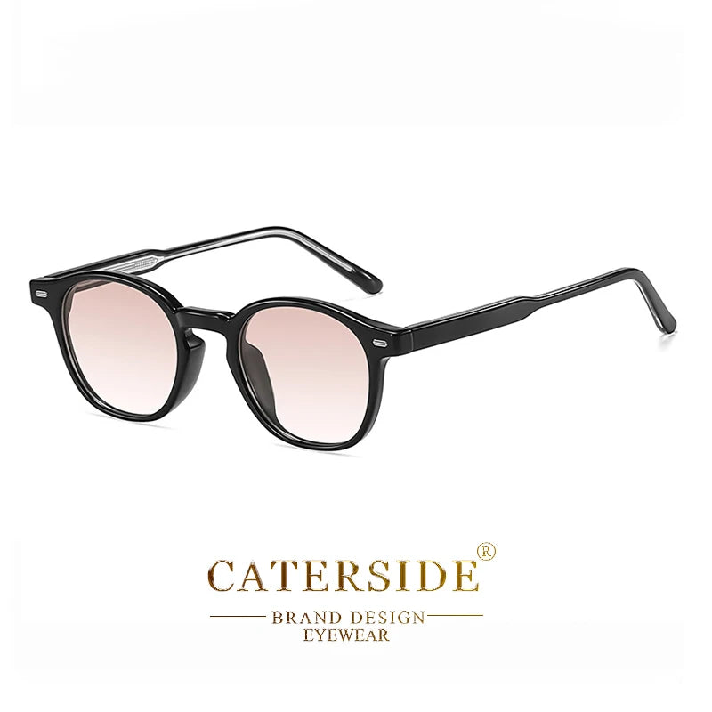 CATERSIDE Polarized Round Sunglasses Men TR Frame Core Insert Leg Sun Glasses Women Set Retro Driving Fishing Punk Eyewear UV400