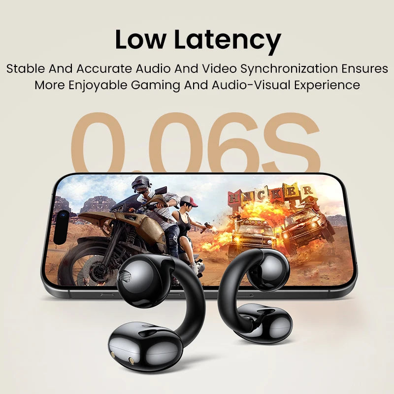 Open Ear Clip Wireless Earbuds Bluetooth Sports Earphones Headphones in Mic with Earhooks & Ear Hook