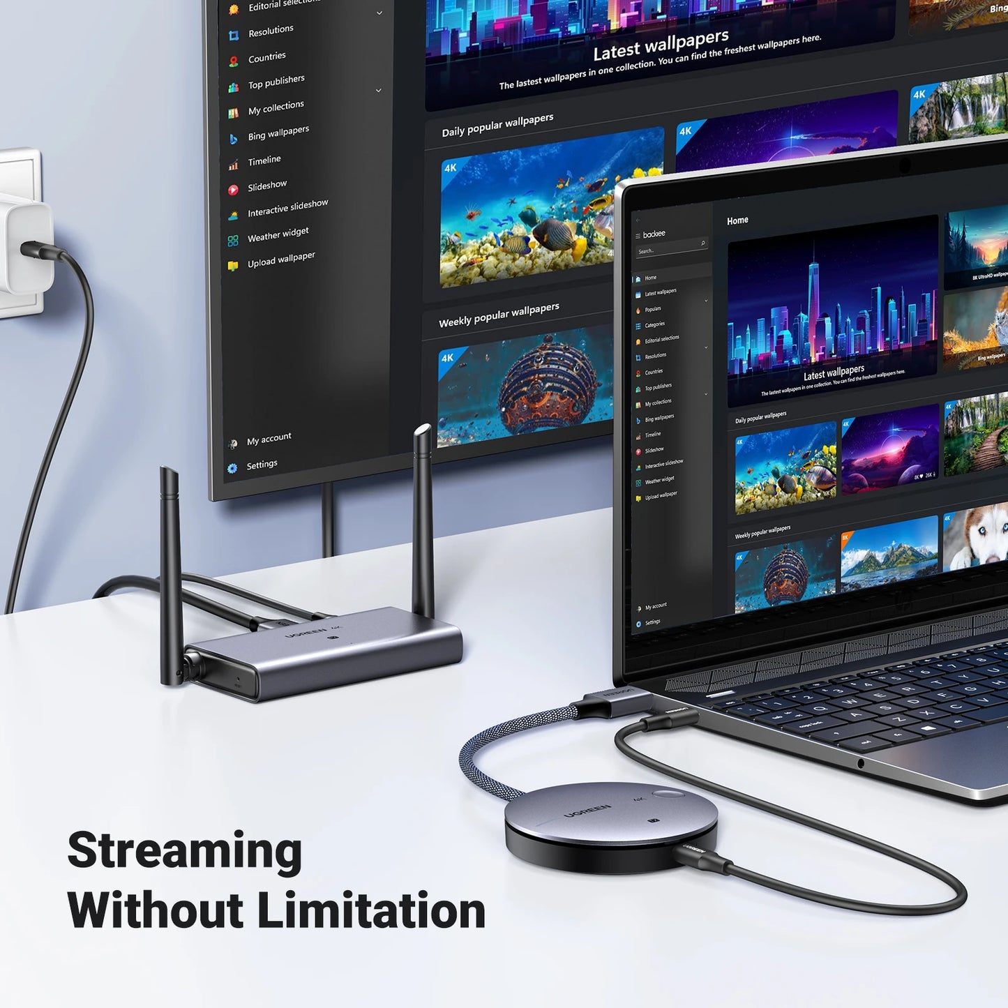 UGREEN Wireless HDMI Extender Kit 5G 50M Video Transmitter & Receiver 4K 30Hz Transmits Display Adapter for TV PC Monitor