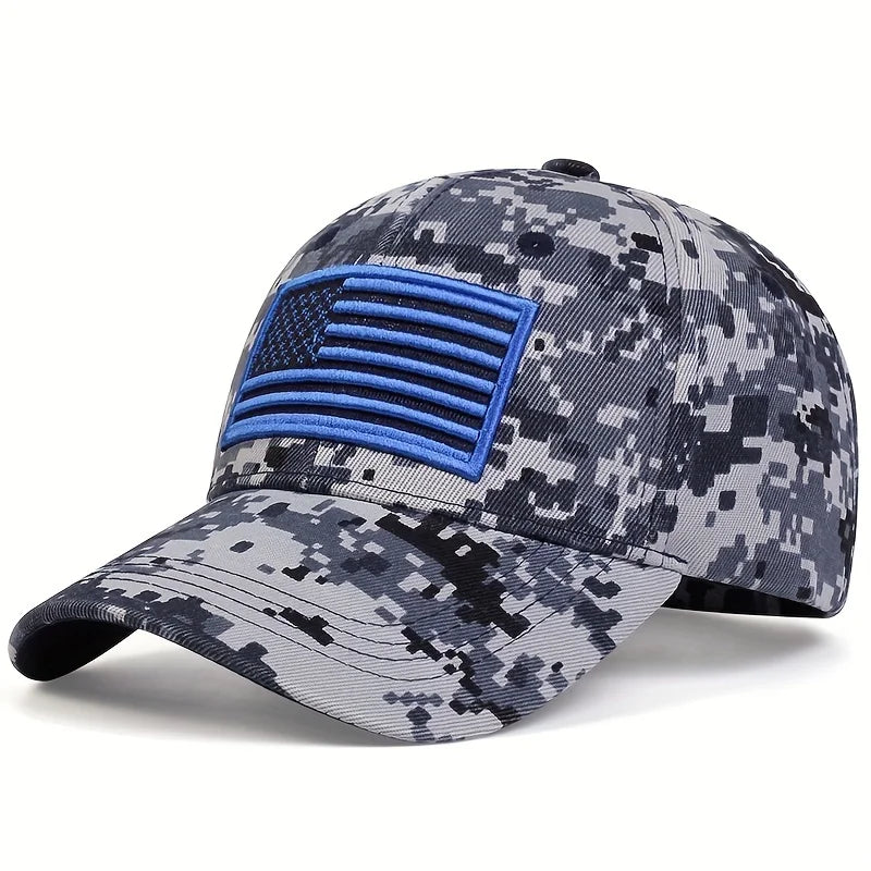 Unisex US Flag Embroidered Army Baseball Caps, Outdoor Adjustable Casual Hats