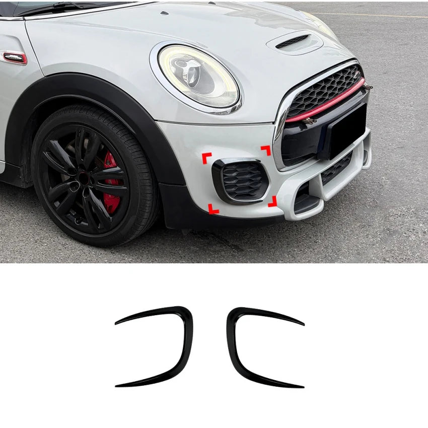 For Mini Cooper JCW F55 F56 F57 Pre-Facelift 2014-2021 Front Bumper Lip Side Splitter Side Spoiler Body Kit Trims Glossy Black