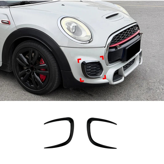 For Mini Cooper JCW F55 F56 F57 Pre-Facelift 2014-2021 Front Bumper Lip Side Splitter Side Spoiler Body Kit Trims Glossy Black