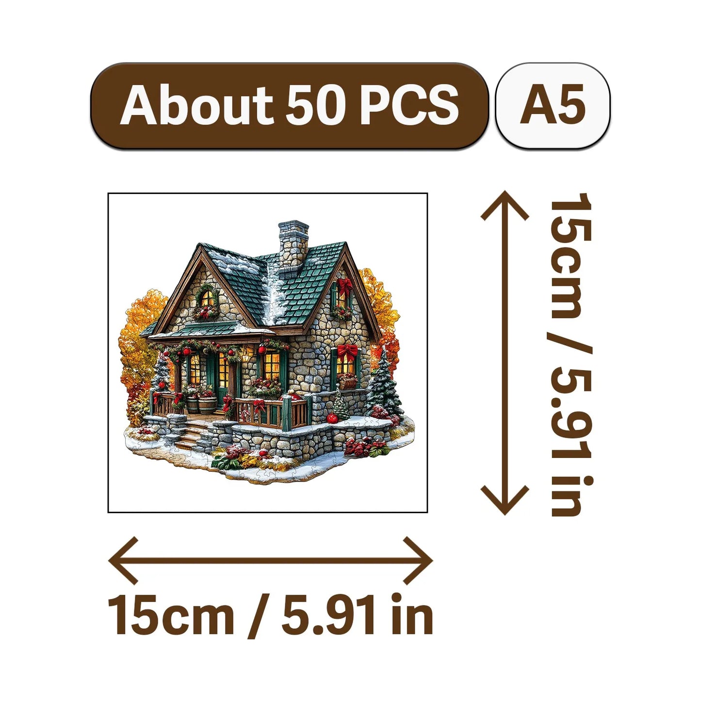 Rural Scenery Wooden Jigsaw Puzzle Wood Home Decor Painting Christmas and Halloween Gift Toy for Teen and Kid