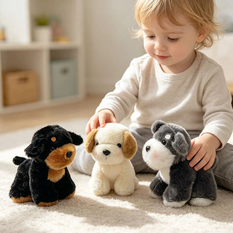 Cute Birthday Gift Pet Dog Plush Toys Cute Fluffy Corgi Schnauzer Shiba Inu Poodle Bulldog Hunting Dog Doll Office Desktop Decor