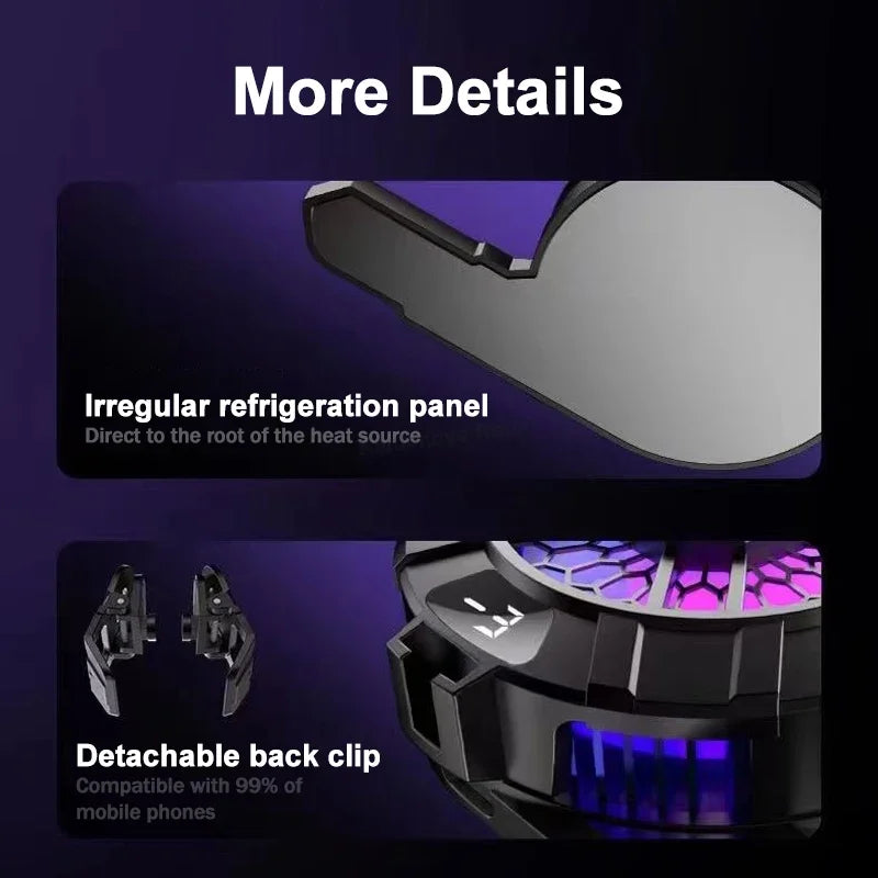SL33 Phone Cooling Fan Magnetic/ Back-clip 2 in 1 Cool Heat Sink IOS Android