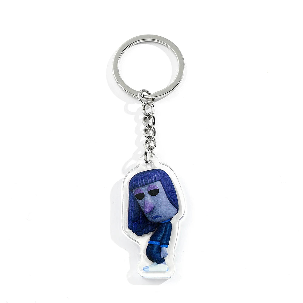 inside out Anime Keychain - Joy Anger Sadness Happiness Five Emotions Character Backpack Jewelry Accessory for Men & Women