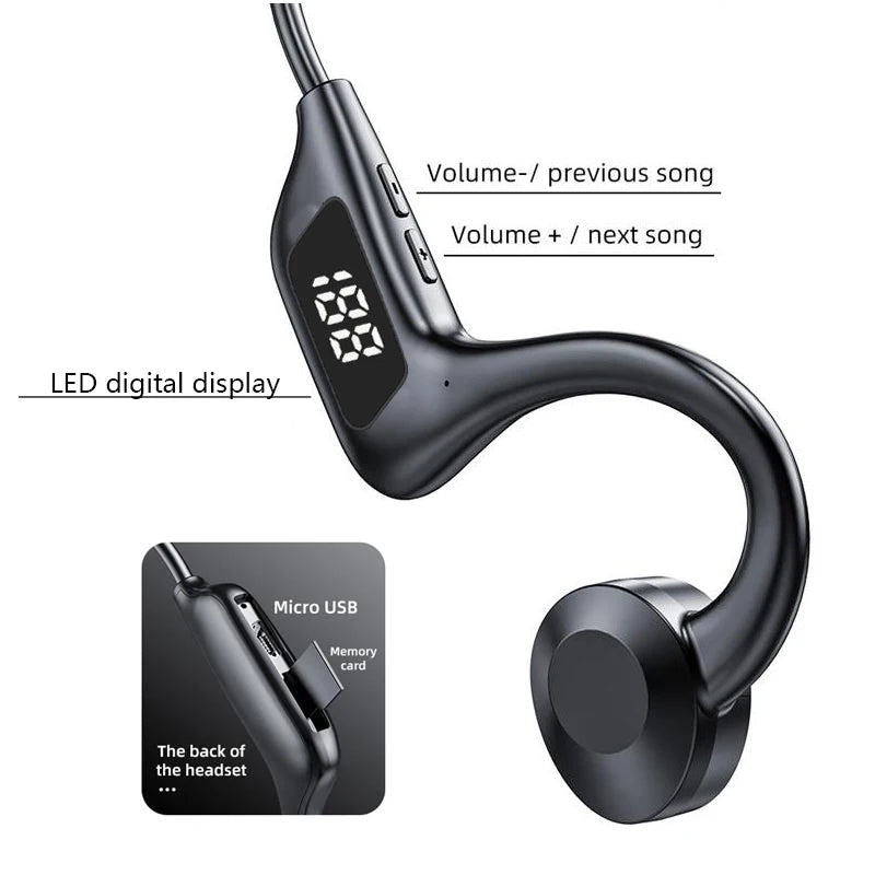 New BMAD Bone Conduction Headphones Wireless Bluetooth 5.4 IPX8 Waterproof Noise Canceling Headphones Painless Wear for Swimming