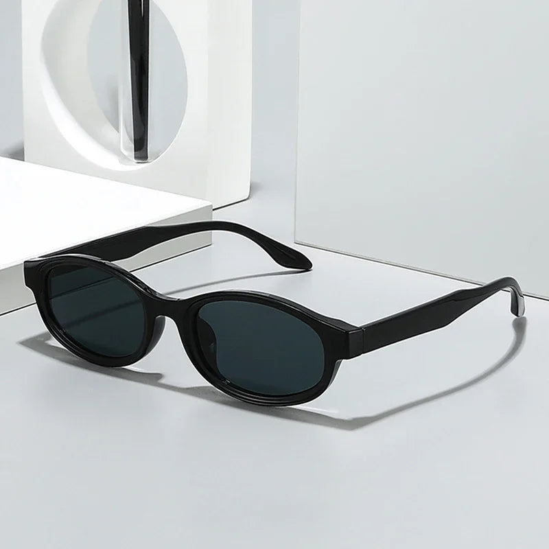 JNPCXI Oval Sunglasses Women Punk Double Color Shades UV400 Retro Men Trending Sun Glasses Clear Lens Frame