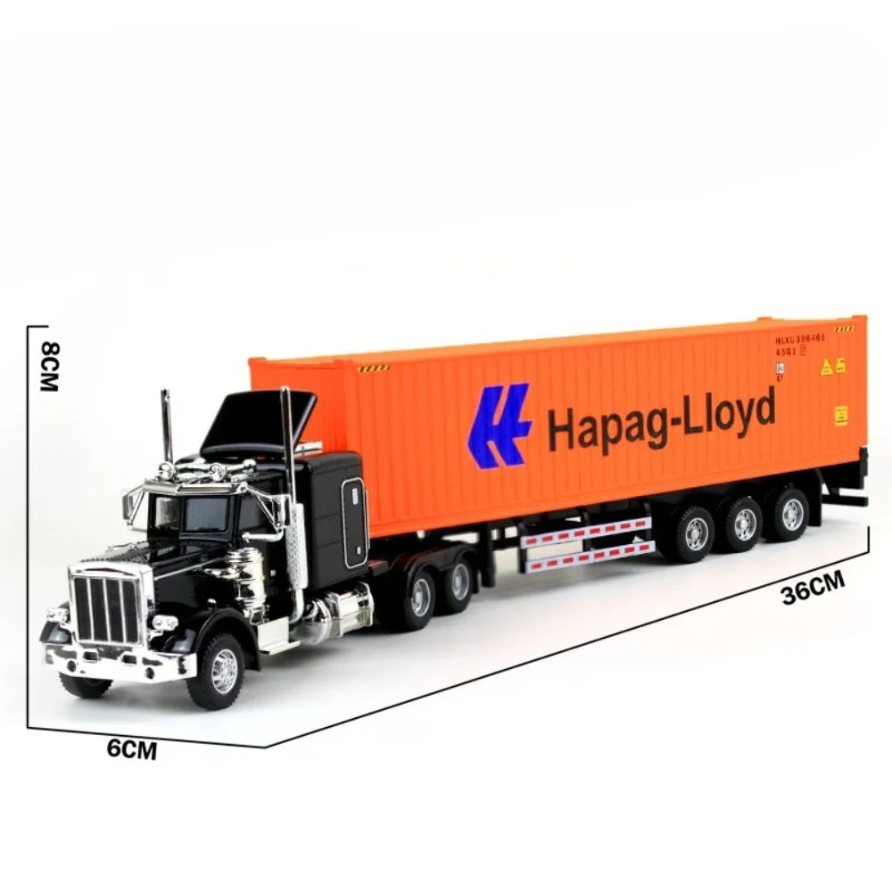 1:50 American Transport Vehicle Scania Container Truck Alloy Model Diecast Toy Doors Opened with Sound Light Cars Kid Toys Gifts