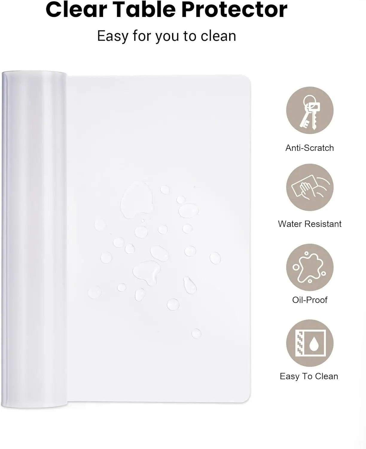 YSAGi Clear Large Mouse Pad, Waterproof Table Mat, Desk Mat, Transparent Table Protector Mat, Desk Pad for Office & Home