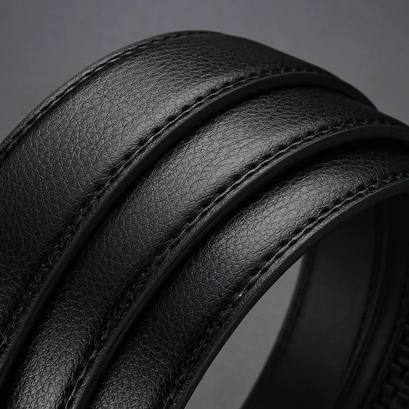 Men's Click Belt Business Luxury Designer Brand Black Leather Belts for Jeans