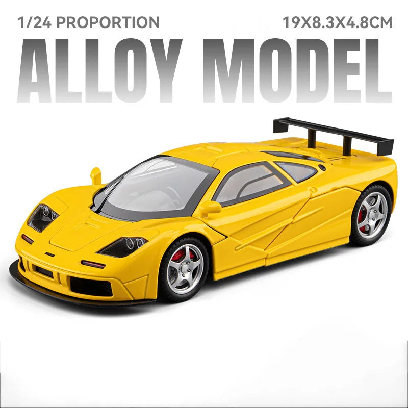 1:24 F1-LM LP500S Alloy Sporscar Model Diecast Toy Doors Opened Sound Light Pull Back Front-wheel Steering Car Children Day Gift