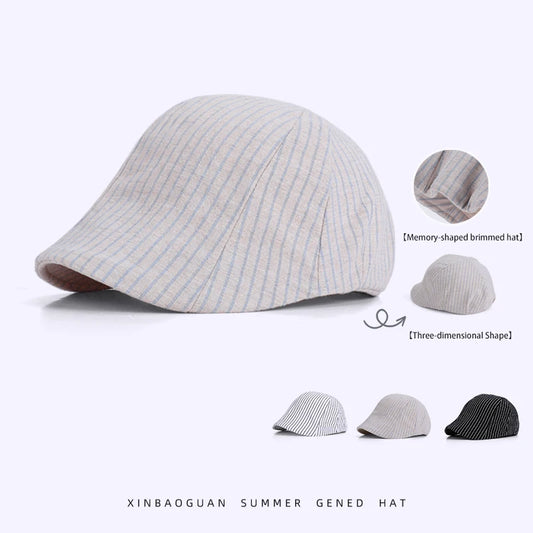 6160-Newsummerwomensartisticstripedpainterhat-children'sspring/summeroutdoorcasualforwardhat-high-endstylethatmakestheacelooksma