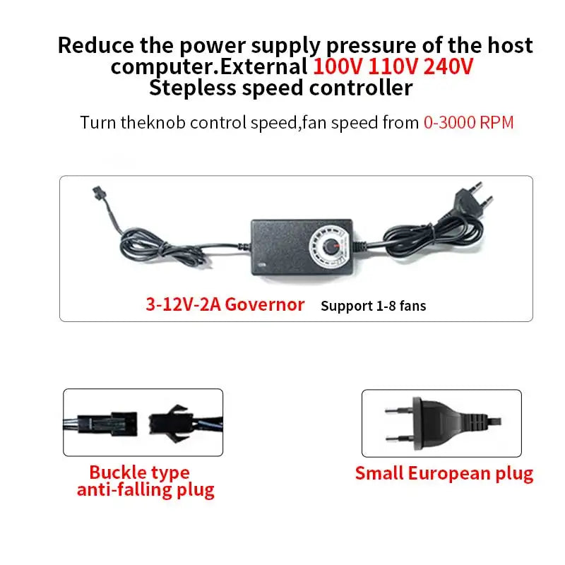 EU Plug 120mm 3000RPM Cooling Fan 12V/220V Mining, Server, Cabinet, Workstation