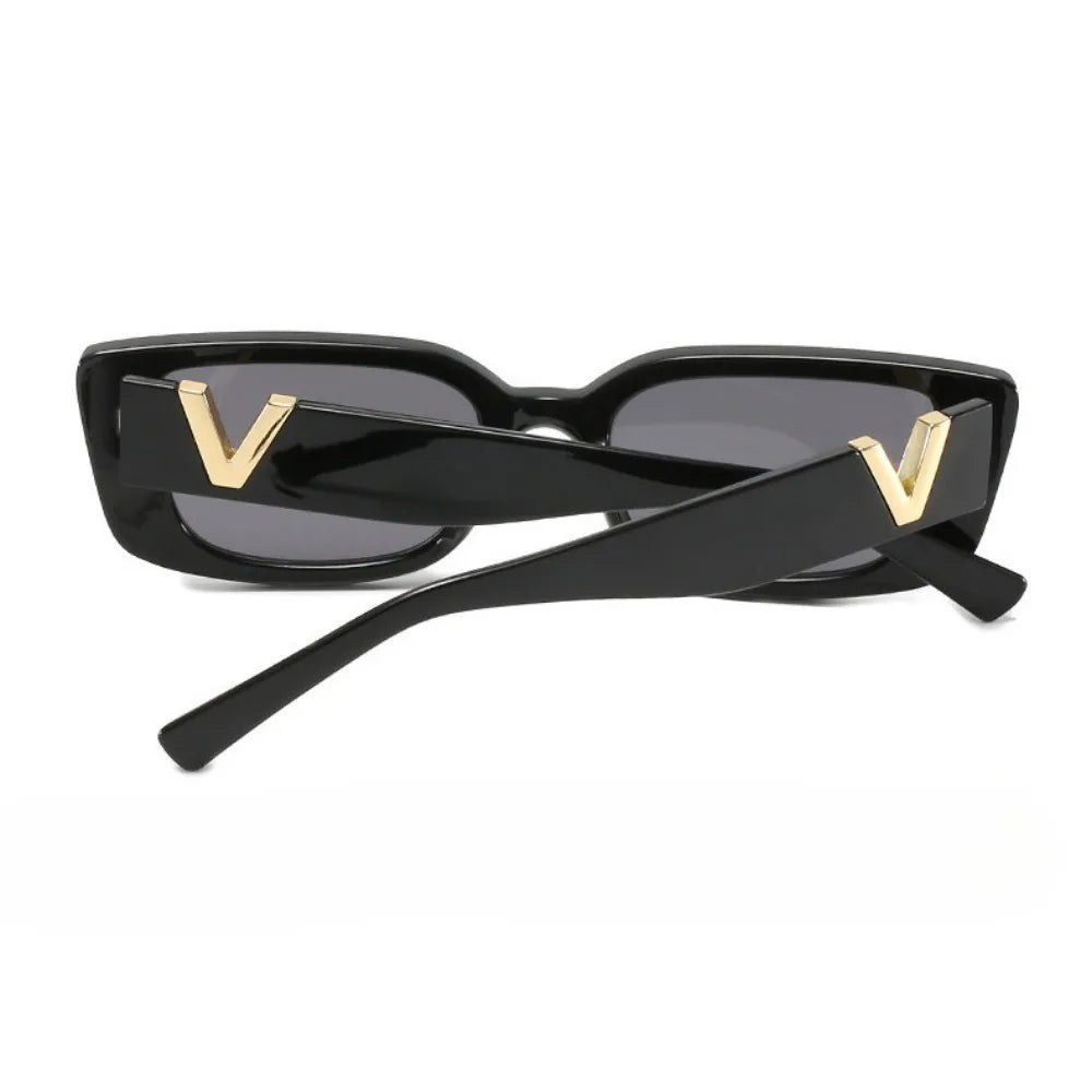 Women/Men Unisex with Fashion V-shaped Foots Outdoor Sunshade Square Sun Glasses