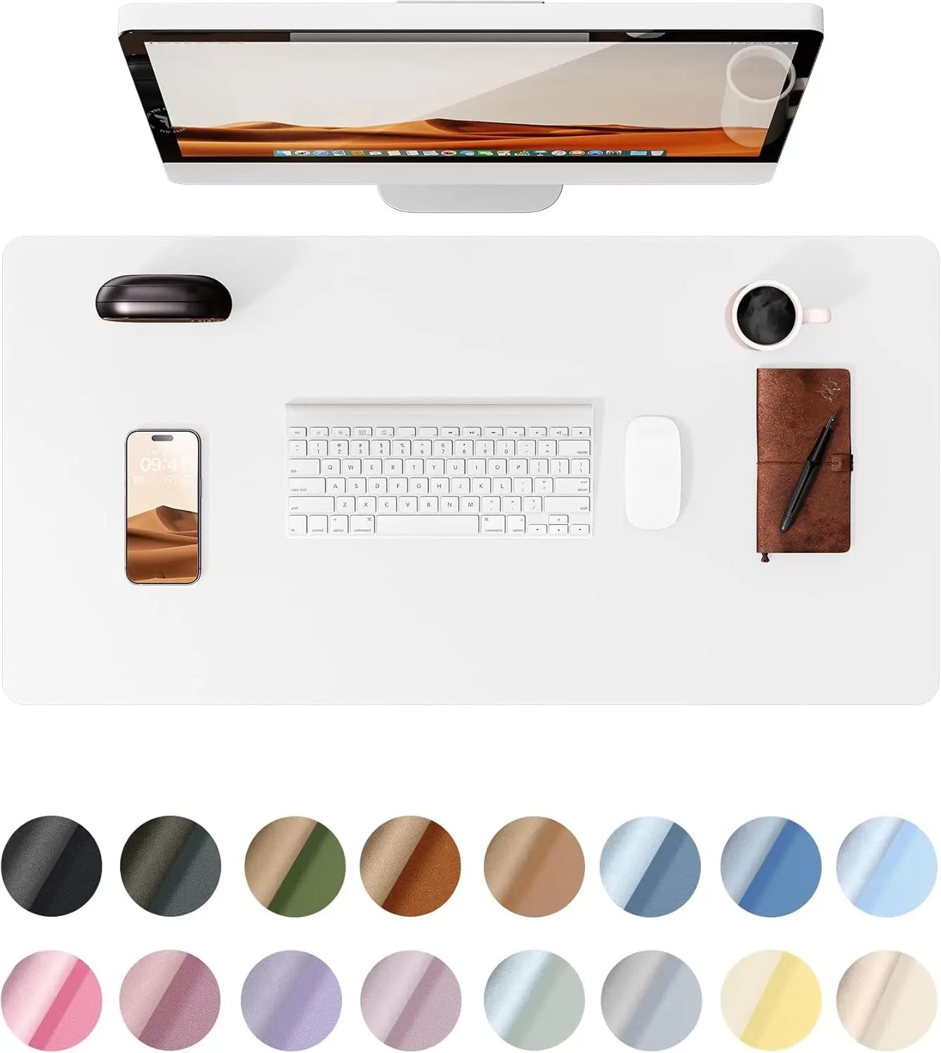 YSAGi Mouse Pad ,Leather Desk Protector, Office Mat, Large Mouse Mat, Non-Slip PU Leather Blotter, Laptop Waterproof Desk Pad
