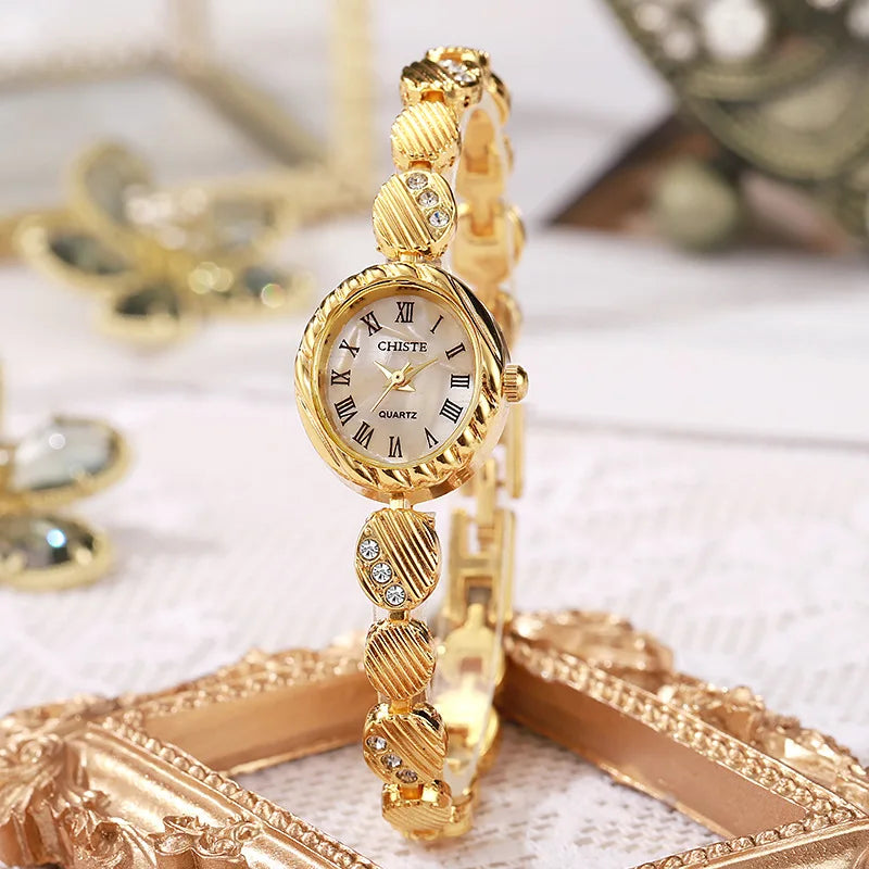 Luxury Ladies Watches Crystal Bracelets High-End Brand Women Wristwatch Elegant Gold Silver Watches Girlfriend Lady Montre Femme
