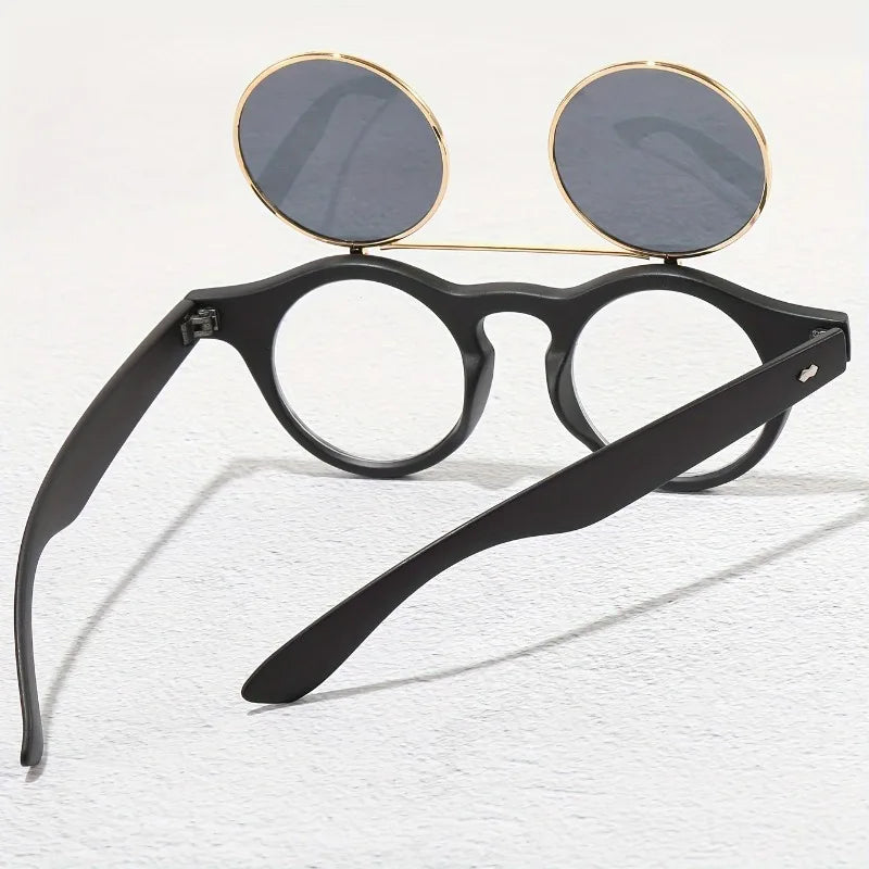 1pc Round Flip-Up Retro Style Glasses  for Fashionable Women - Ideal For, Driving, And Everyday Fashion Accessories