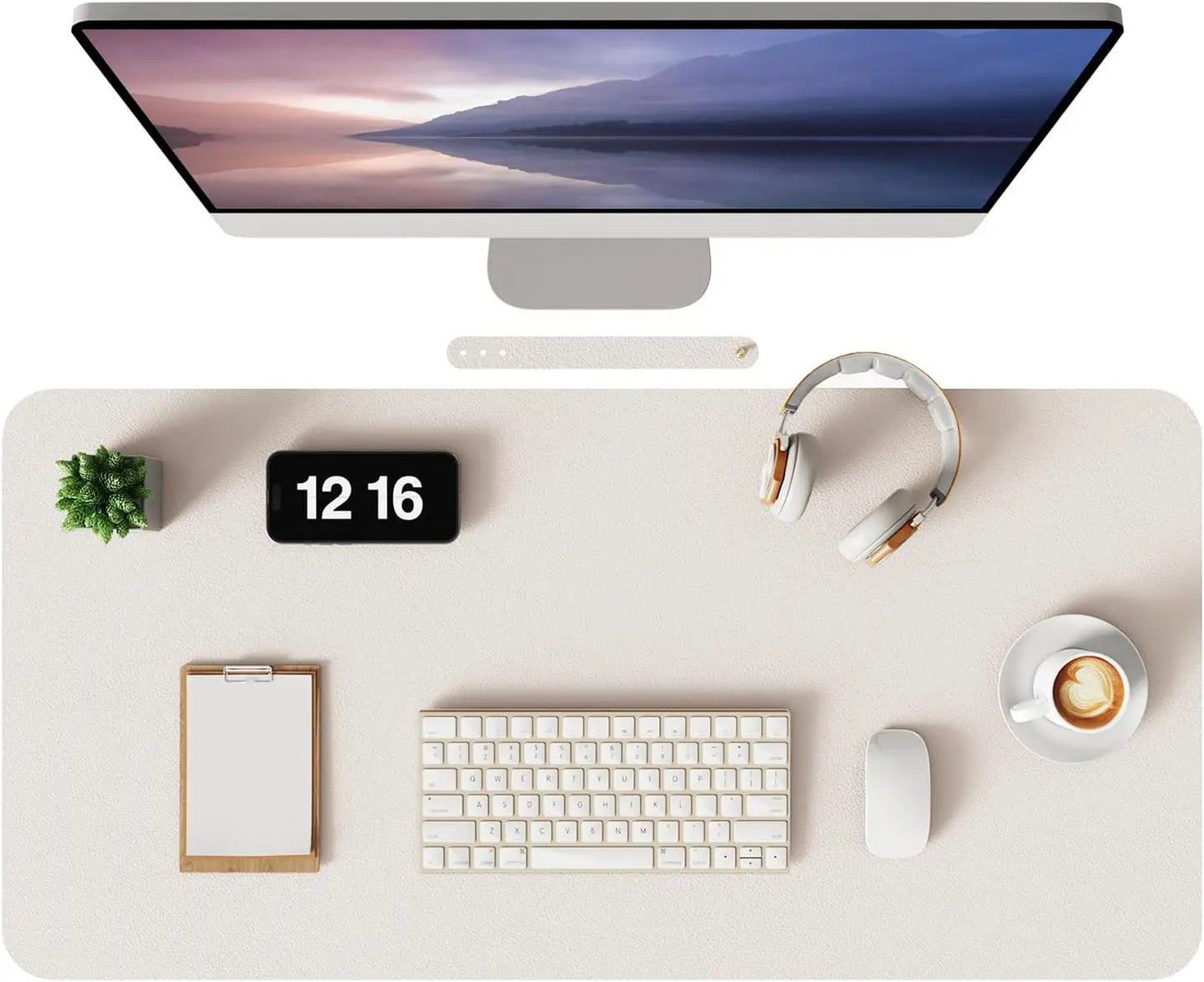 Non-Slip Desk Mat, Waterproof Desk Pad Table Protector, Large Mouse Pad Leather Writing Mat with Suede for Office /Home/Decor