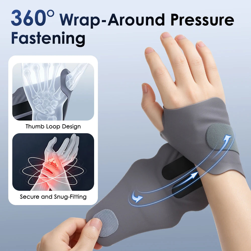 EMS Electric Wrist Hand Massager Rechargeable Vibration Massage Wrist Support Protect Strap for Carpal Tunnel Fatigue Relief