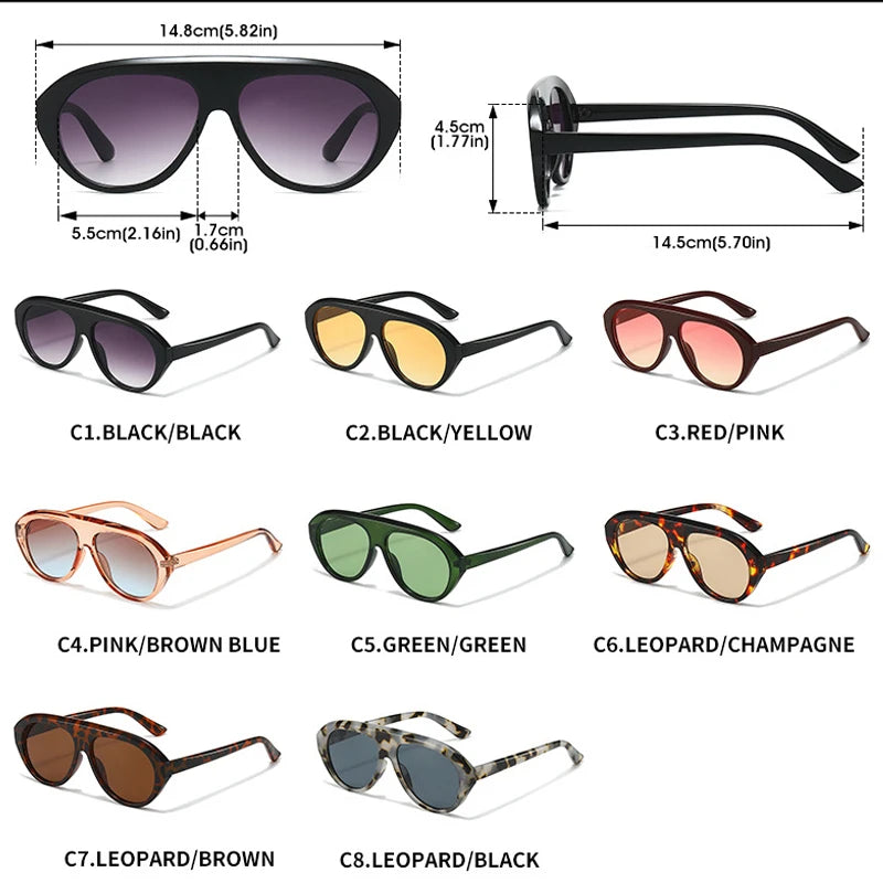 JNPCXI New Pilot Sunglasses Women Shades UV400 Fashion Gradient Men Punk Orange Gray Stripes Sun Glasses